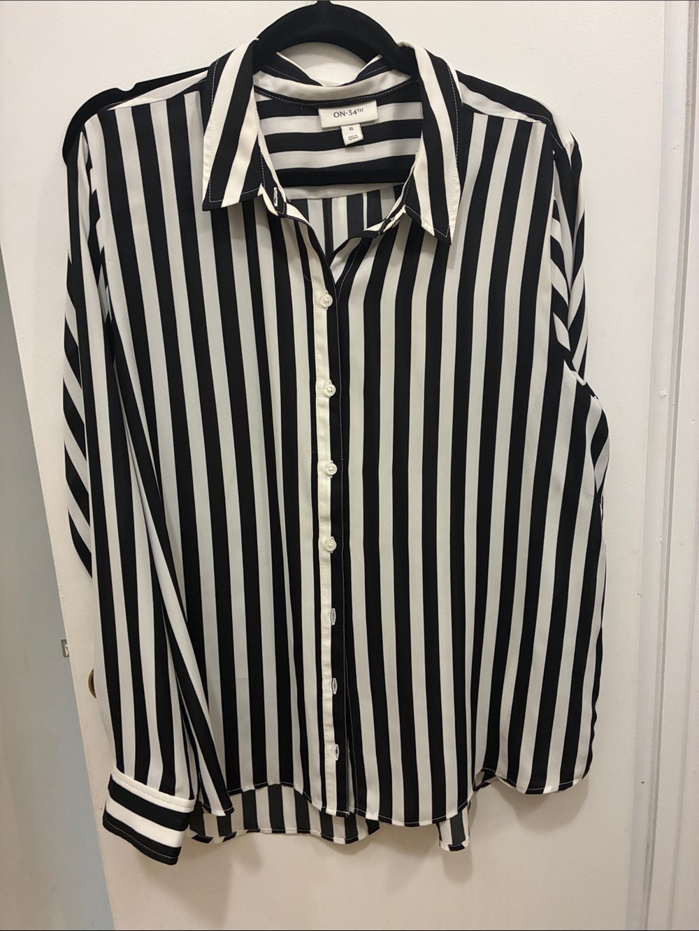Black & White Vertical Stripe Women’s Shirt - Goth Whimsigoth